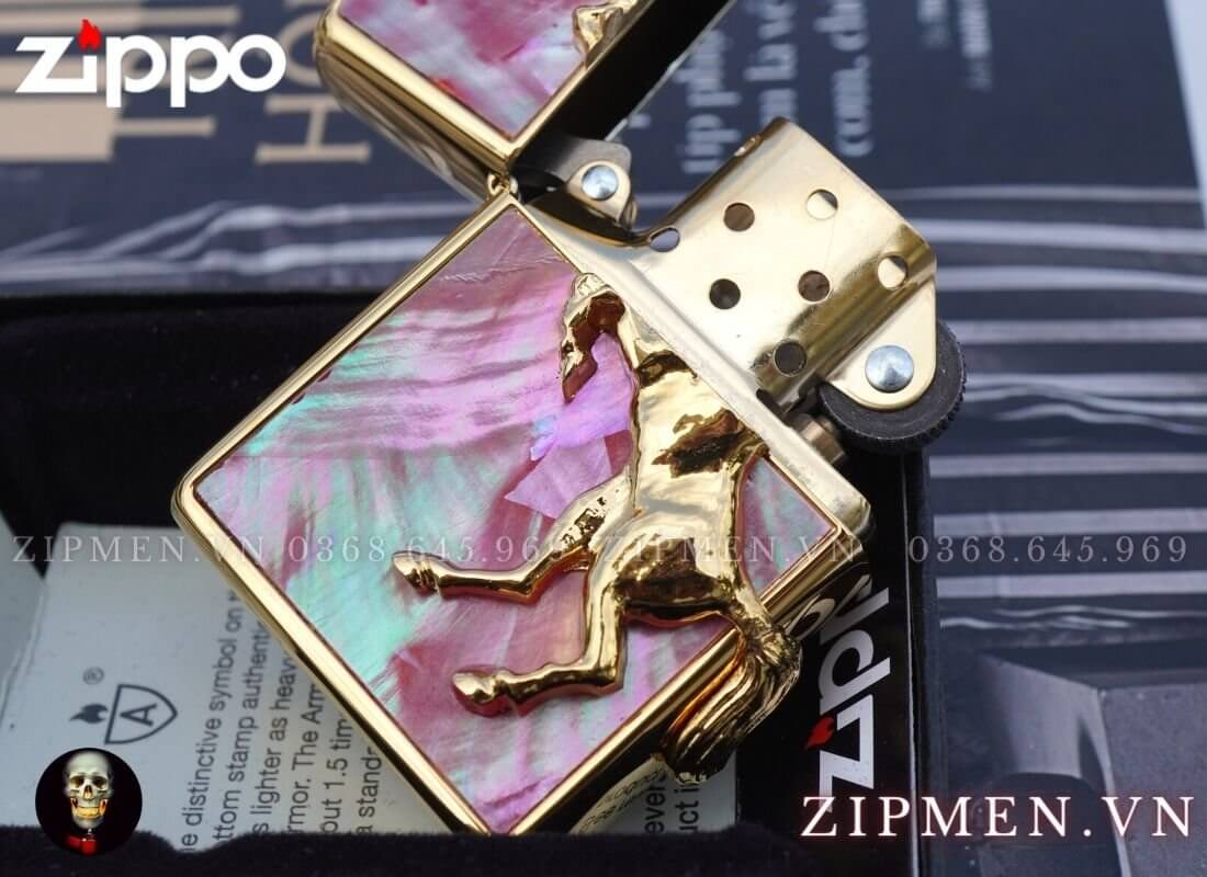 Bật lửa zippo armor đồng mạ vàng 18k cao cấp chính hãng