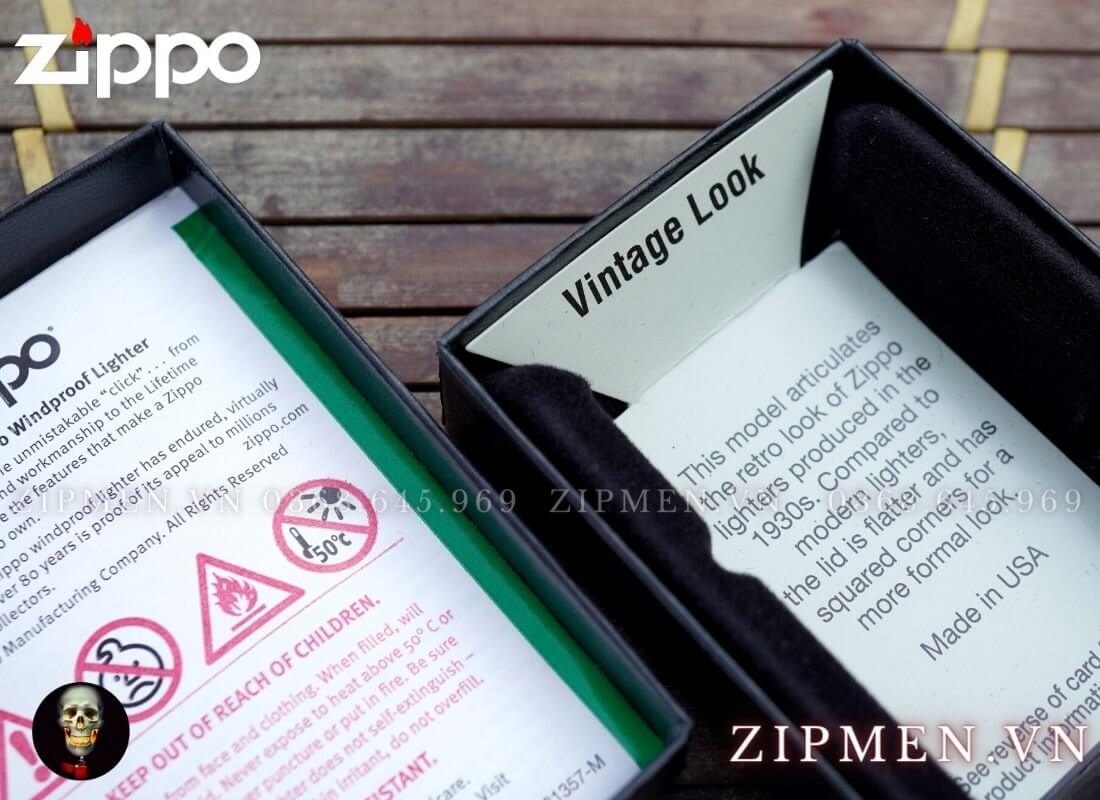 Hộp quẹt zippo USA vintage logo quốc huy hoa kỳ cao cấp | bật lửa zippo chính hãng