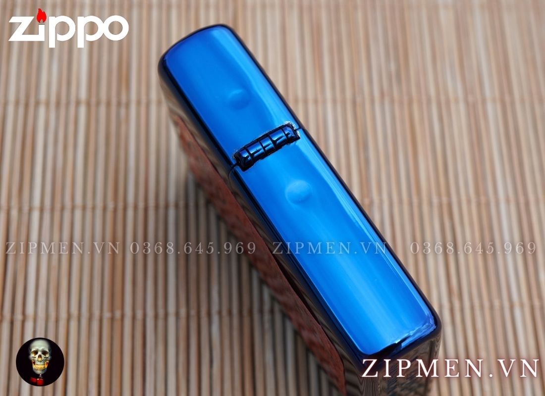 Zippo thuận buồm xuôi gió xanh saphire