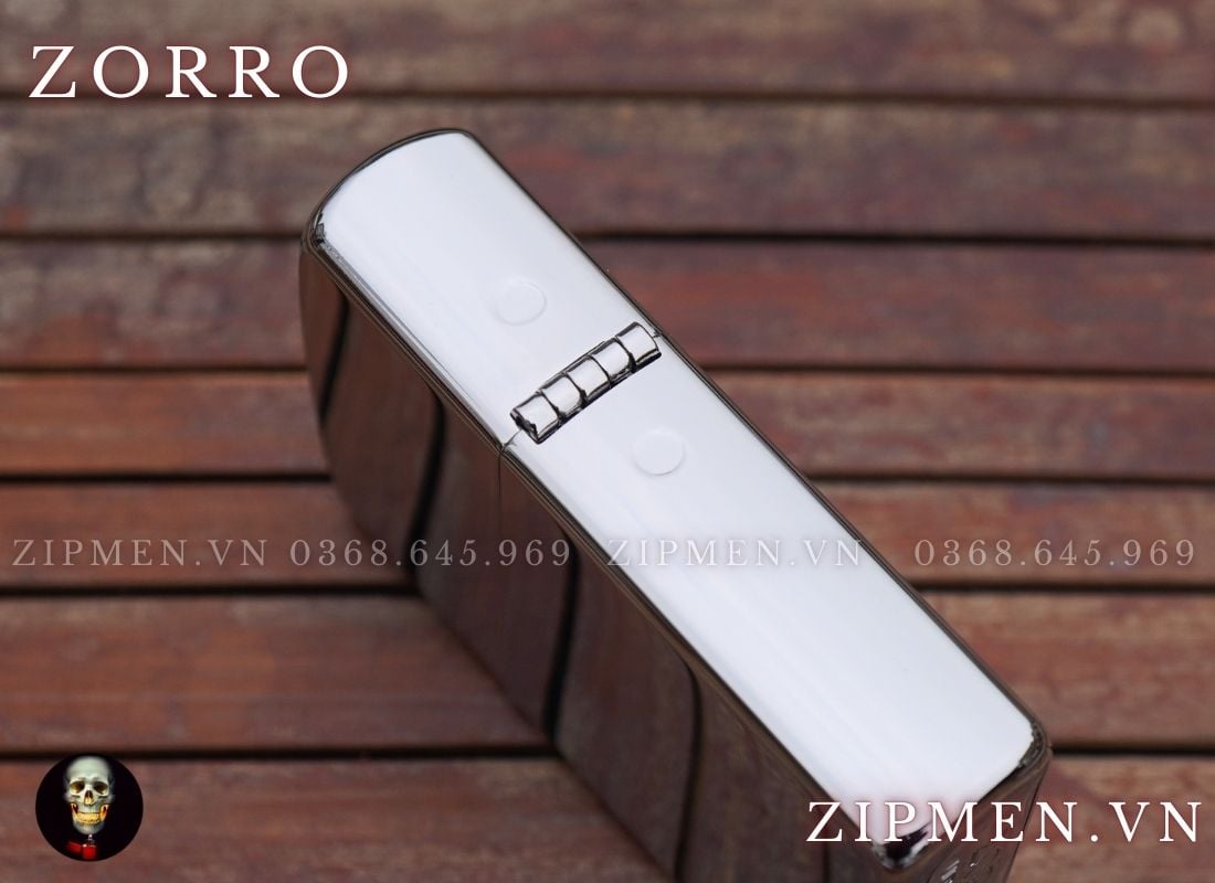 Bật lửa zorro brass đồng khối mạ chrome trắng bóng siêu bền giá rẻ
