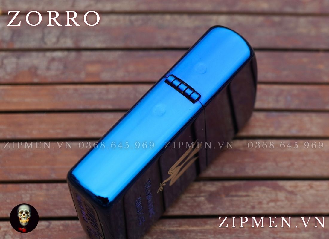 Bật lửa zorro supper brass mạ titanium xanh peace chủ đề hoà bình