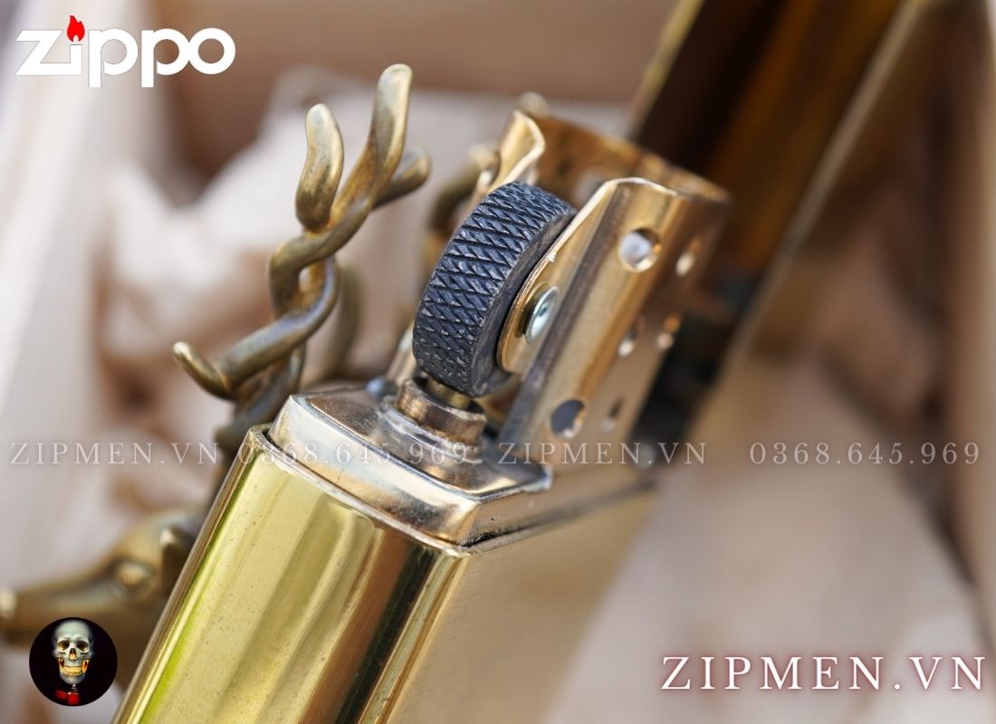 Zippo USA xuất Nhật cao cấp emblem đầu hươu