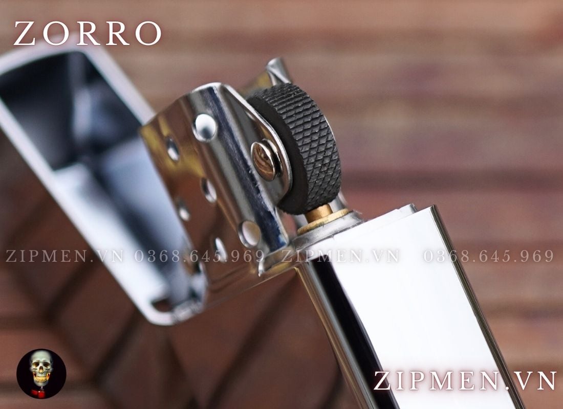 Bật lửa zorro brass đồng khối mạ chrome trắng bóng siêu bền giá rẻ
