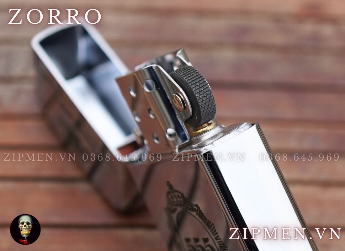 Bật lửa zorro 555 trắng bóng giá rẻ