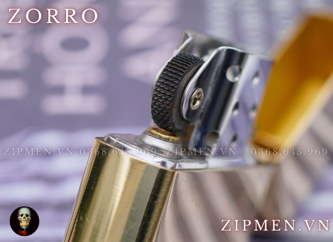 Bật lửa zorro chính hãng đồng thau nguyên khối logo 555