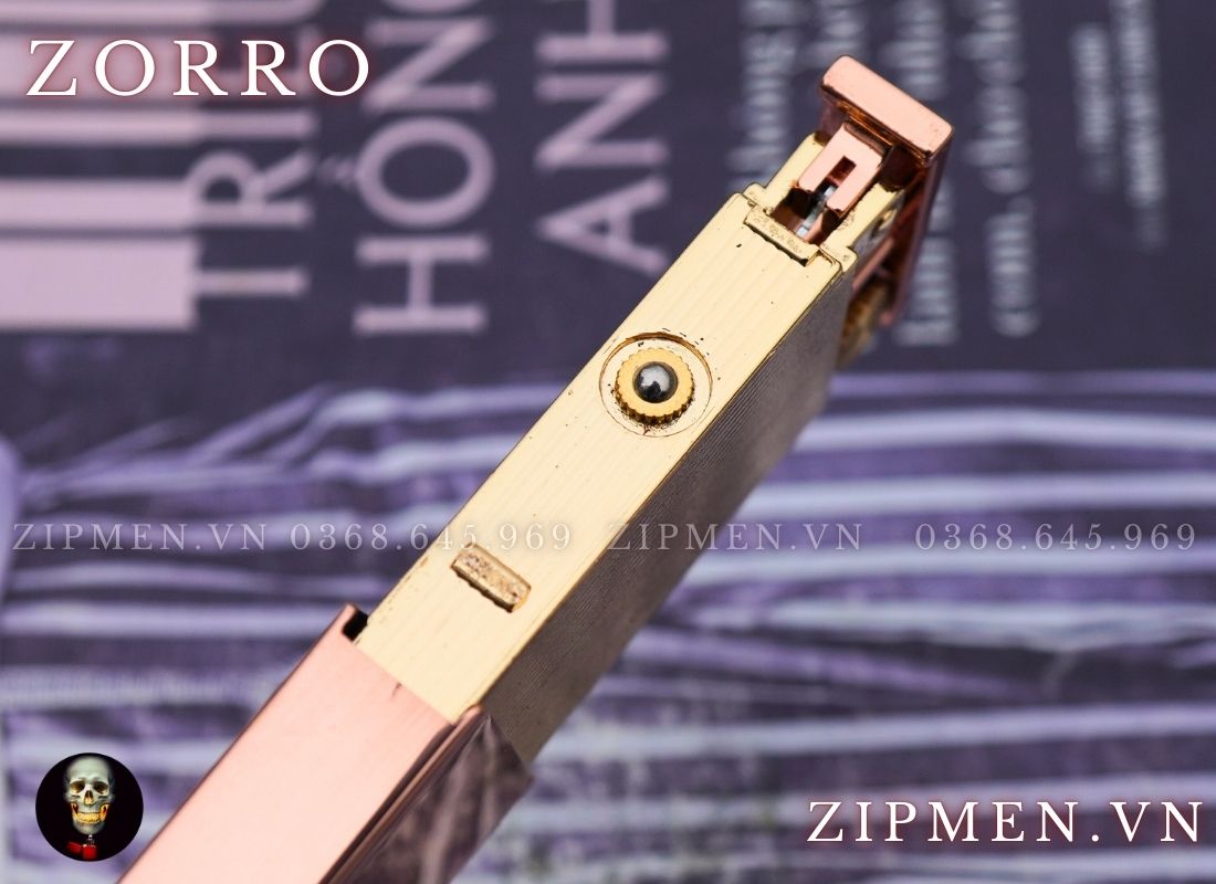 Bật lửa zorro độc lạ đồng đỏ nguyên chất