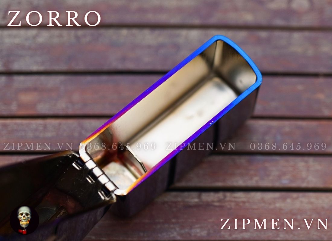 Bật lửa zorro supper brass mạ titanium xanh peace chủ đề hoà bình