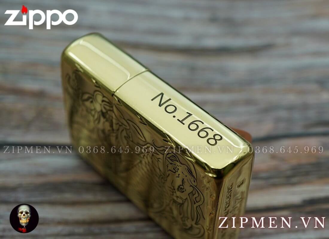 Bật lửa zippo armor xuất nhật limited hình cá chép hoá rồng