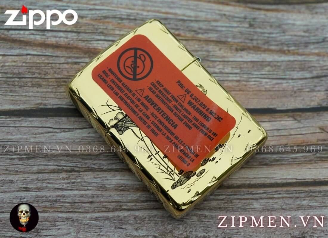 Bật lửa zippo armor xuất nhật limited hình cá chép hoá rồng