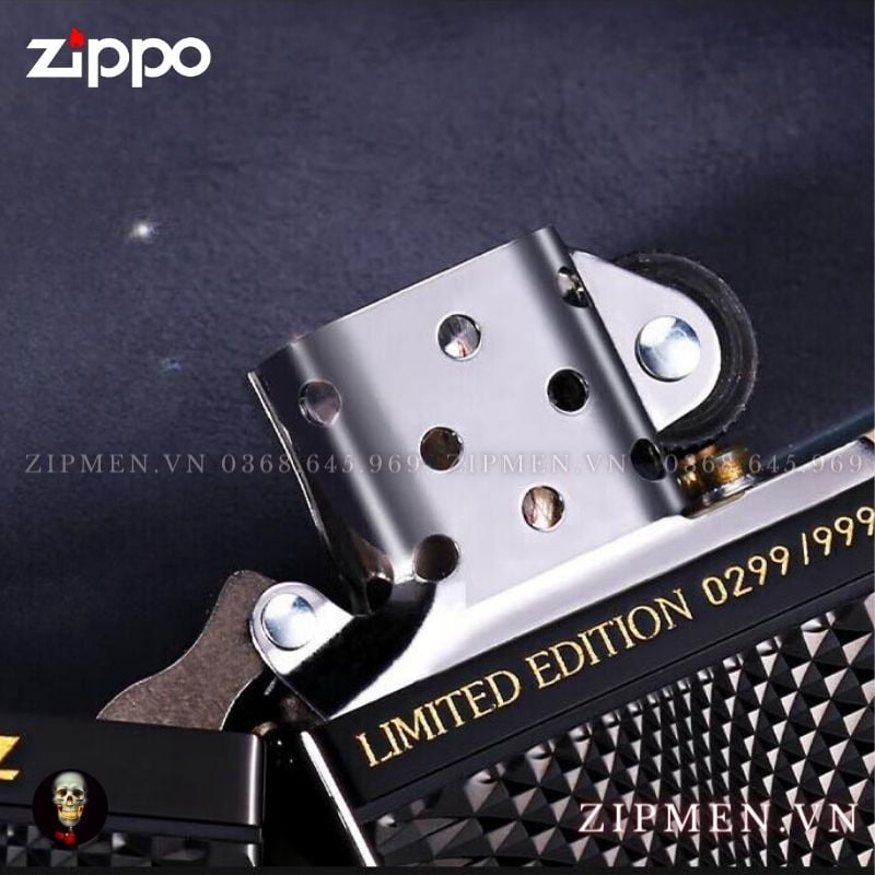 Bật lửa Zippo armor Ebony đen bóng xuất Nhật Bản limited