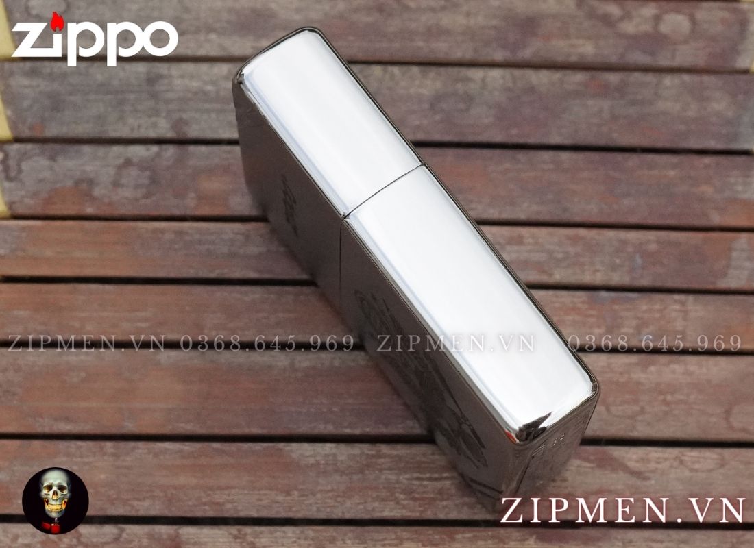 bật lửa zippo vintage tái bản 1937 trắng nhám logo quốc huy hoa kỳ