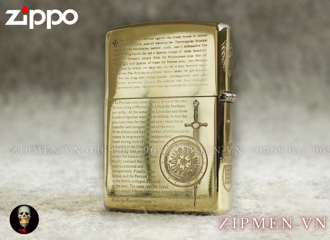 Bật lửa zipo usa chủ đề 300 chiến binh 300 chiến binh sparta cao cấp
