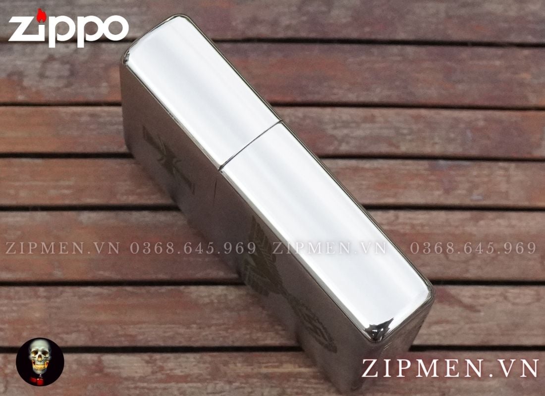 Bật lửa zippo vintage tái bản 1937 logo Đức Quốc Xã trắng nhám