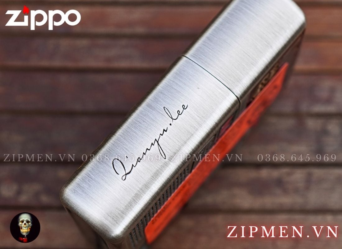 Zippo xuất Nhật Bản bọc thép trắng chủ đề chim đại bàng