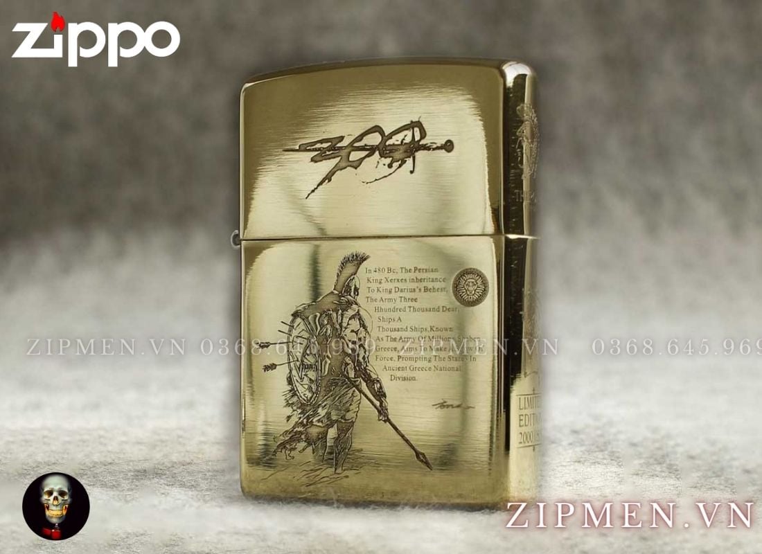 Bật lửa zipo usa chủ đề 300 chiến binh 300 chiến binh sparta cao cấp