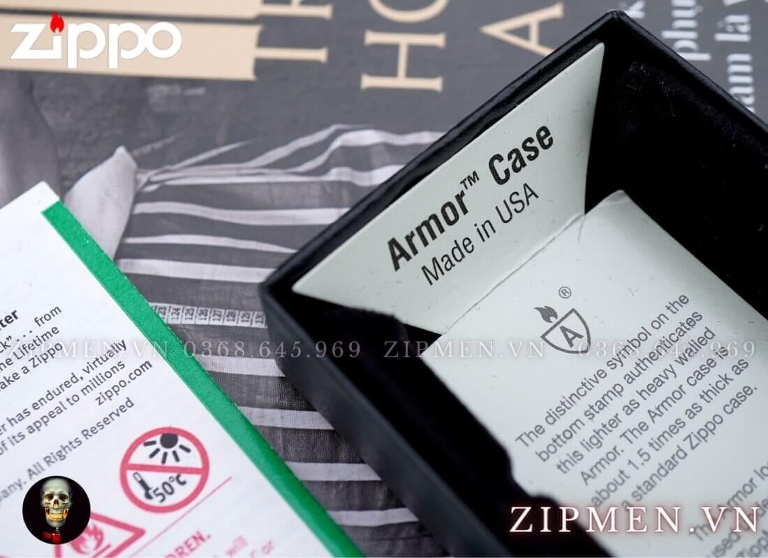 bật lửa zippo armor trắng bóng chính hãng