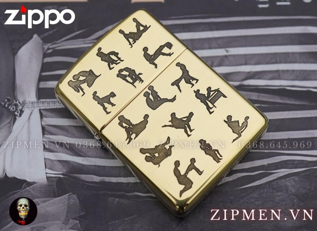 Bật lửa zippo USA chủ đề 30 tư thế yêu | Hộp quẹt zippo chính hãng
