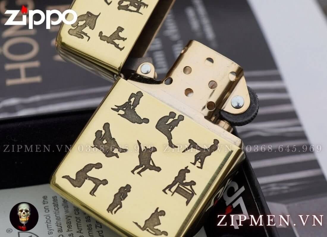 Bật lửa zippo USA chủ đề 30 tư thế yêu | Hộp quẹt zippo chính hãng