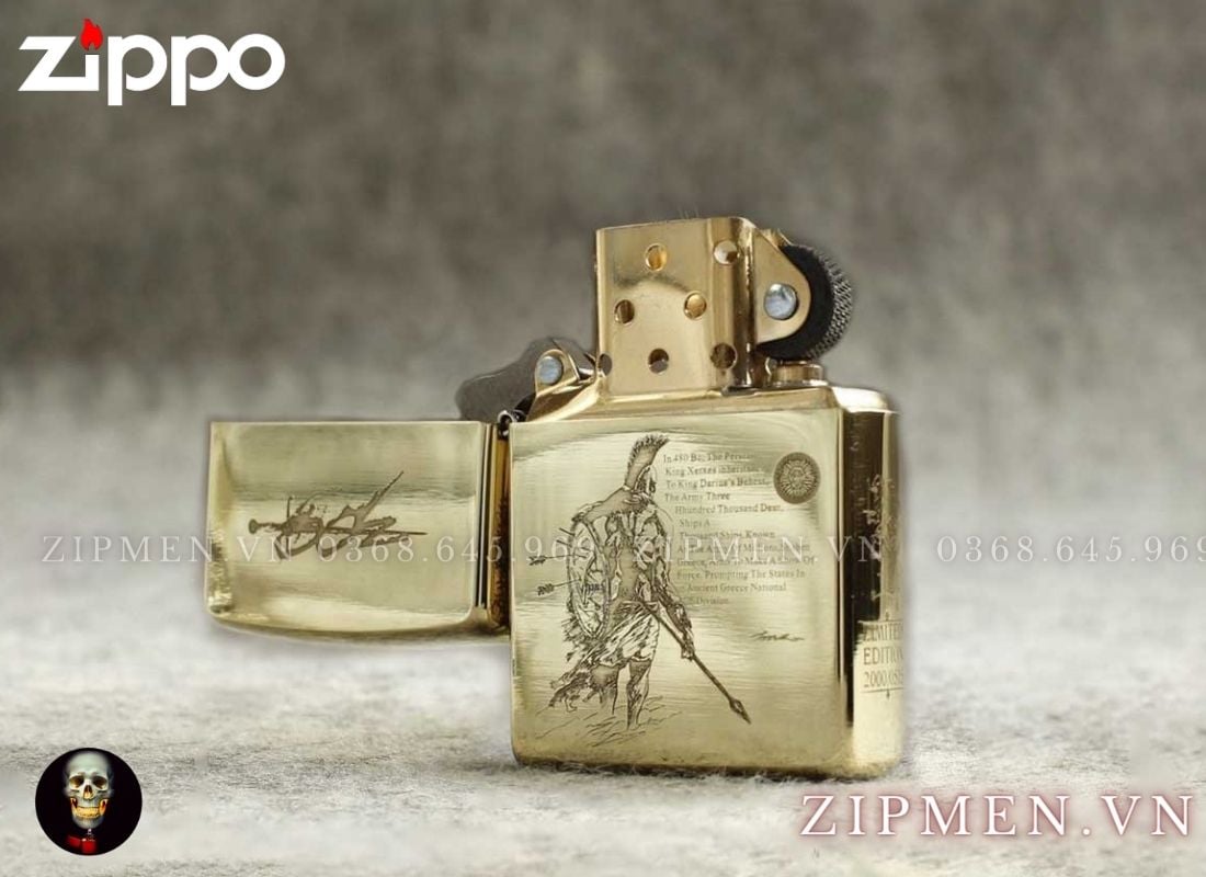Bật lửa zipo usa chủ đề 300 chiến binh 300 chiến binh sparta cao cấp