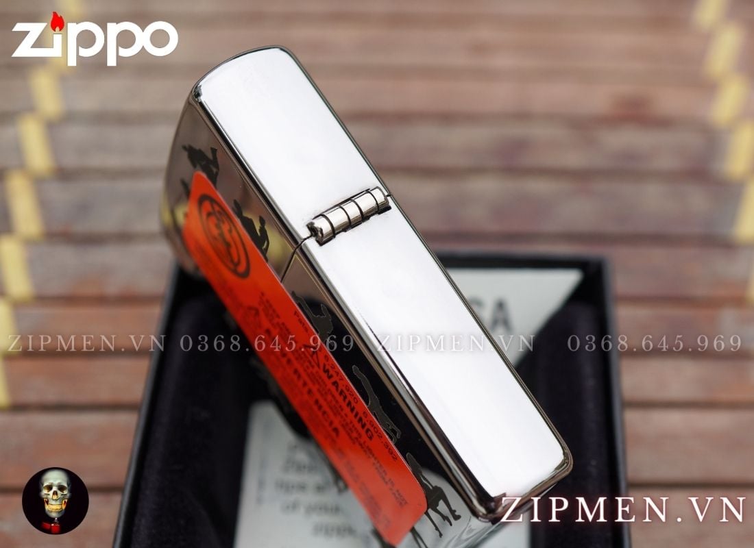 Zippo usa chrome trắng bóng chủ đề 30 tư thế yêu