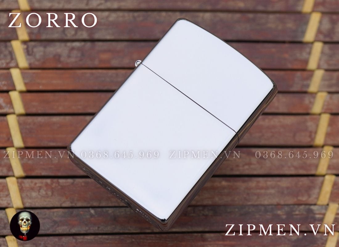 Bật lửa zorro brass đồng khối mạ chrome trắng bóng siêu bền giá rẻ