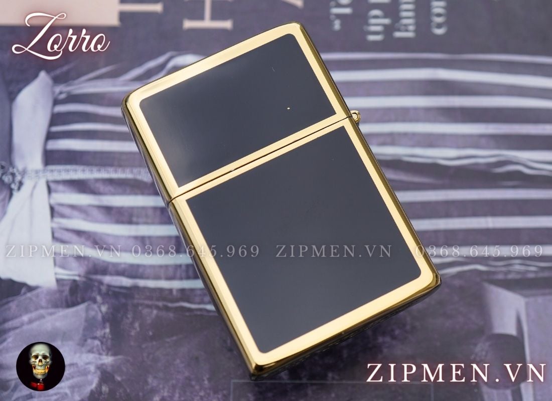 bật lửa zorro hai mộc đáy khảm than