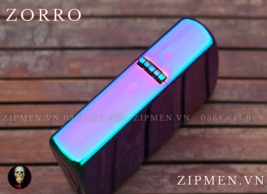 Bật lửa zorro brass màu ngũ sắc