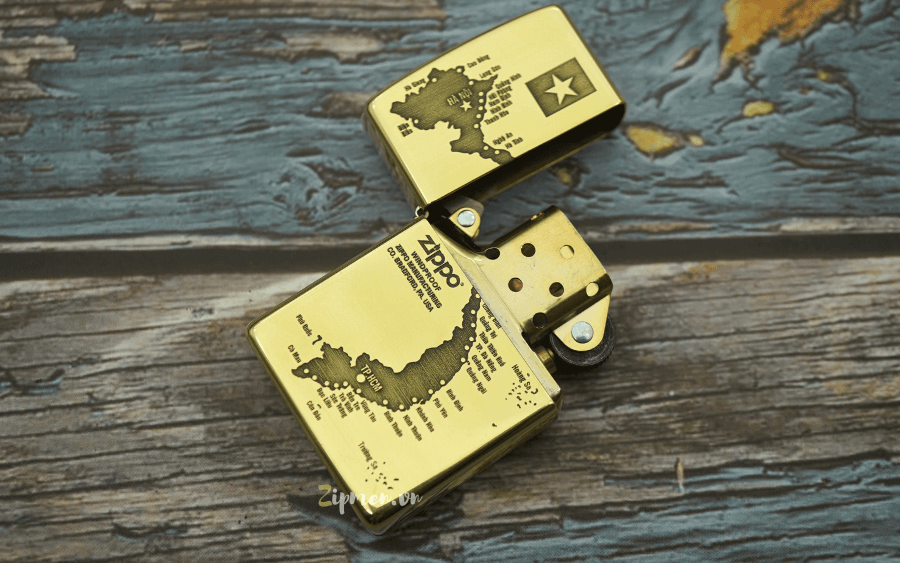 Buồng đốt Zippo bản đồ Việt Nam phổ thông