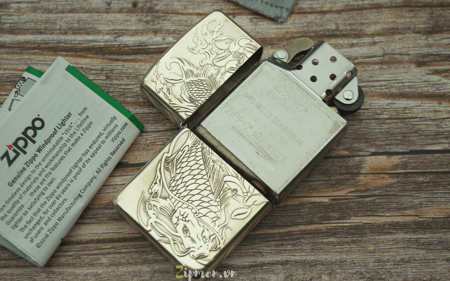 Hộp quẹt Zippo chất liệu bạc khối cao cấp