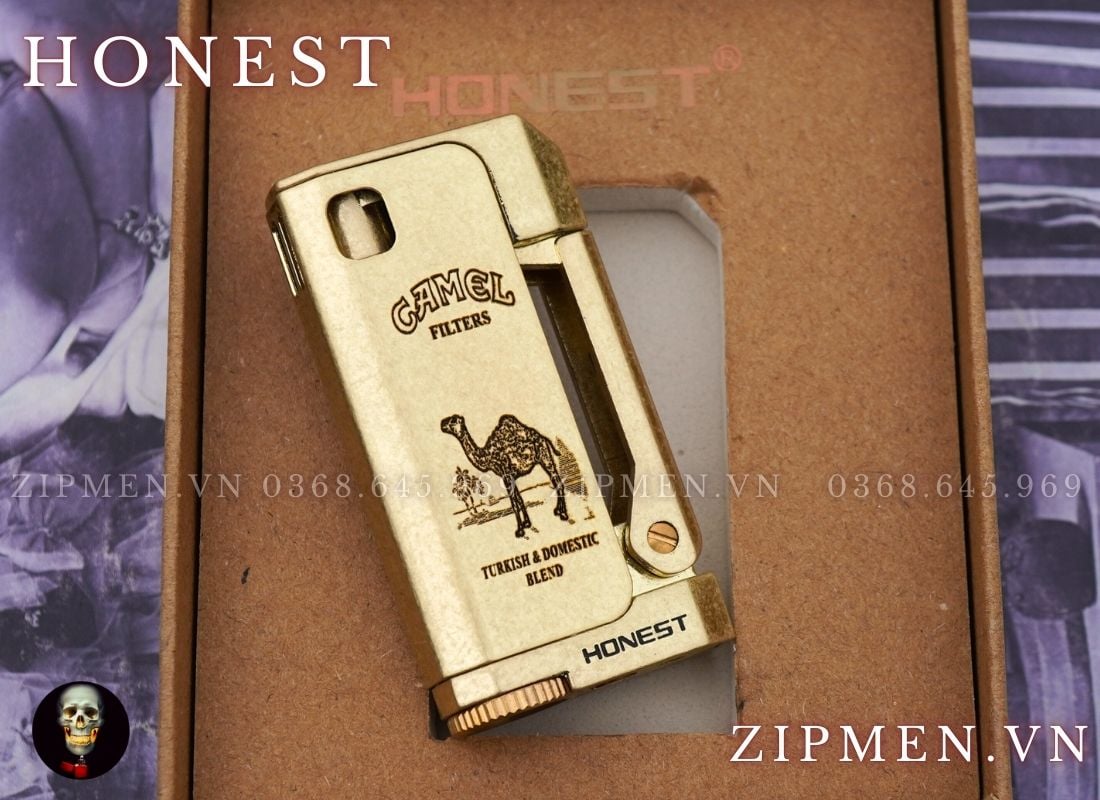 Bật lửa độc đẹp xăng đá honest camel