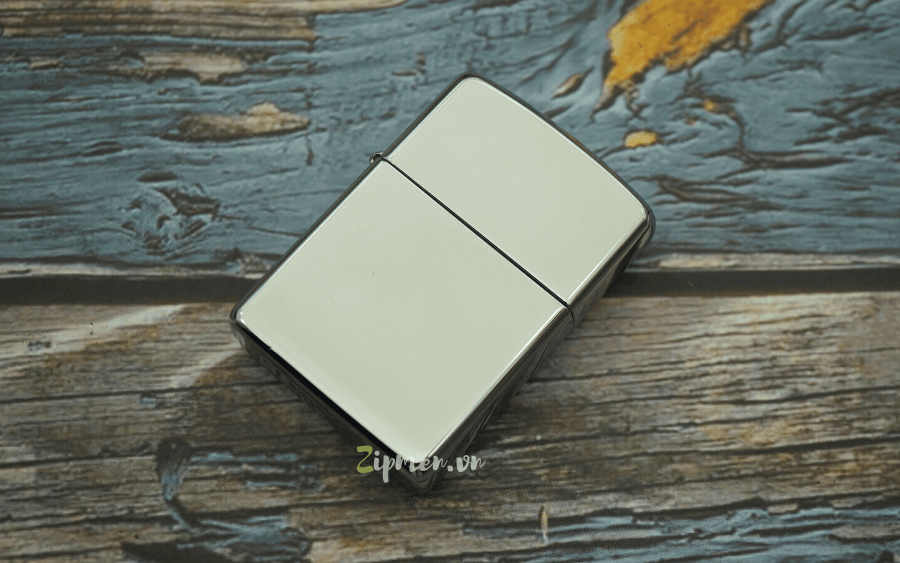 Mặt trước Zippo armor trắng bóng trơn