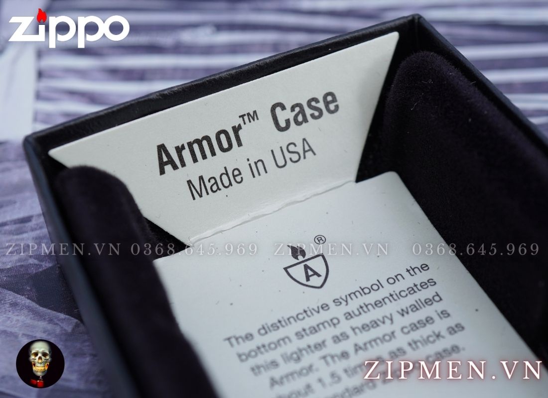 Zippo armor vân kim cương
