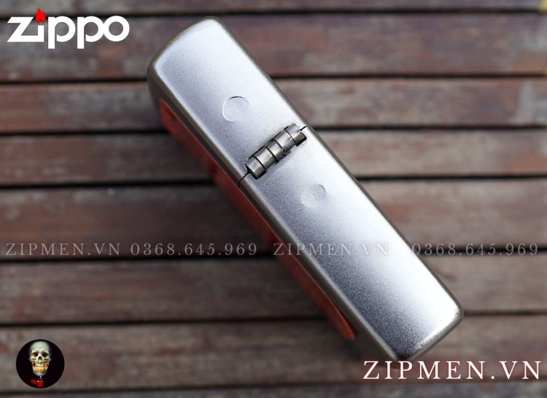 Bật lửa zippo trơn trắng satin chrome chính hãng | Bật lửa zippo cao cấp