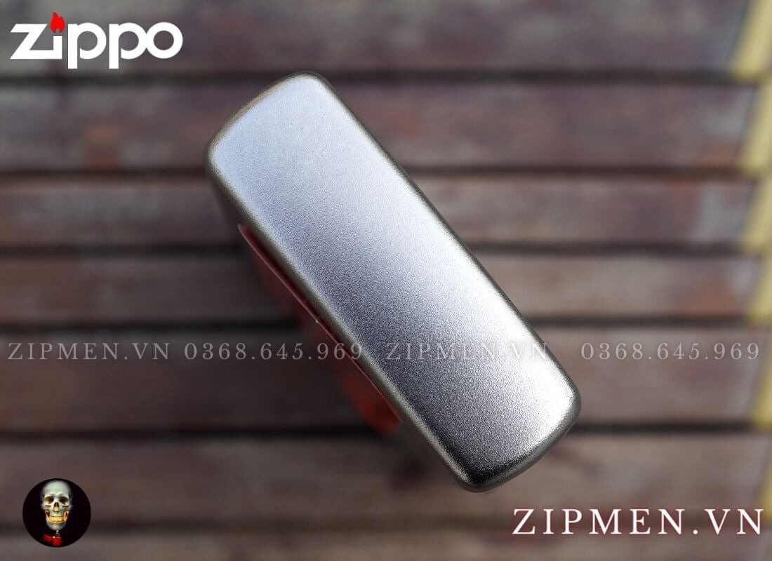 Bật lửa zippo trơn trắng satin chrome chính hãng | Bật lửa zippo cao cấp
