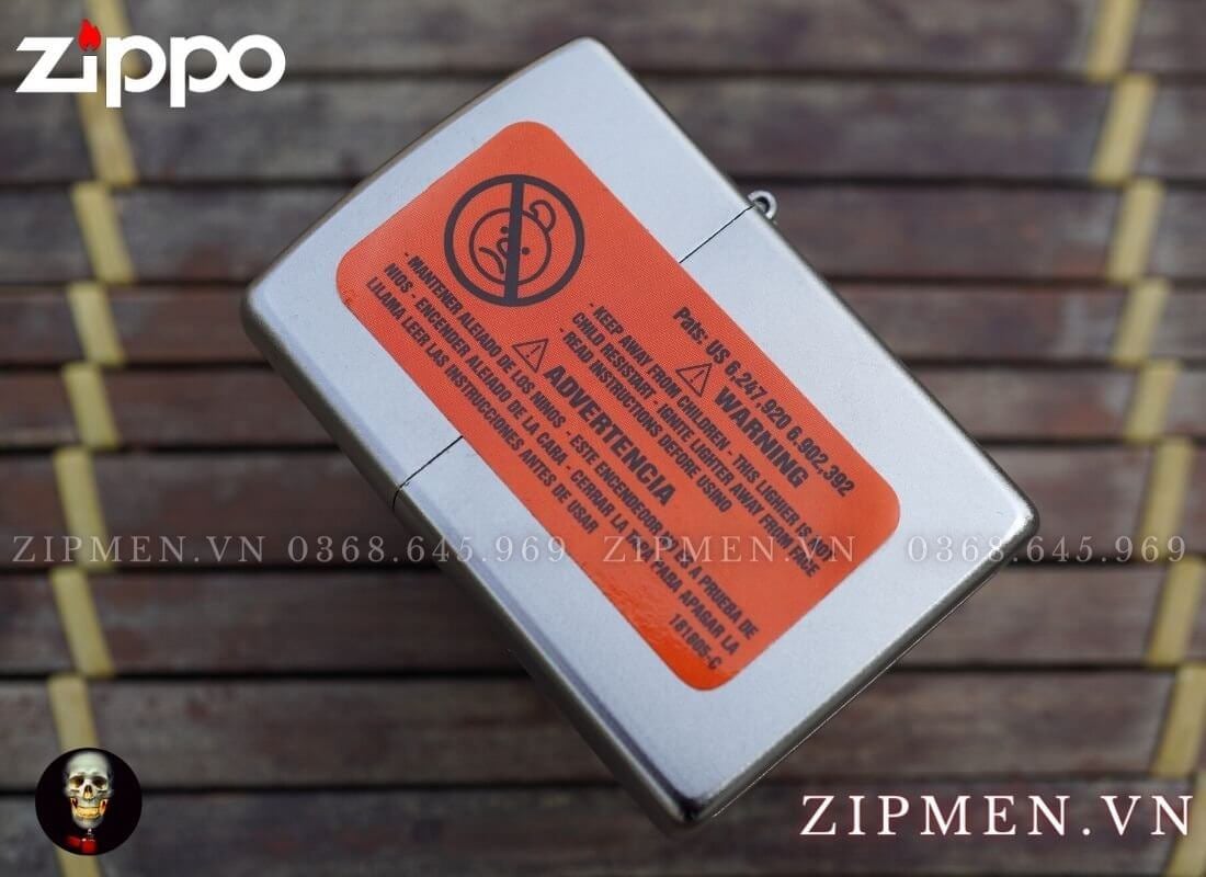 Bật lửa zippo trơn trắng satin chrome chính hãng | Bật lửa zippo cao cấp