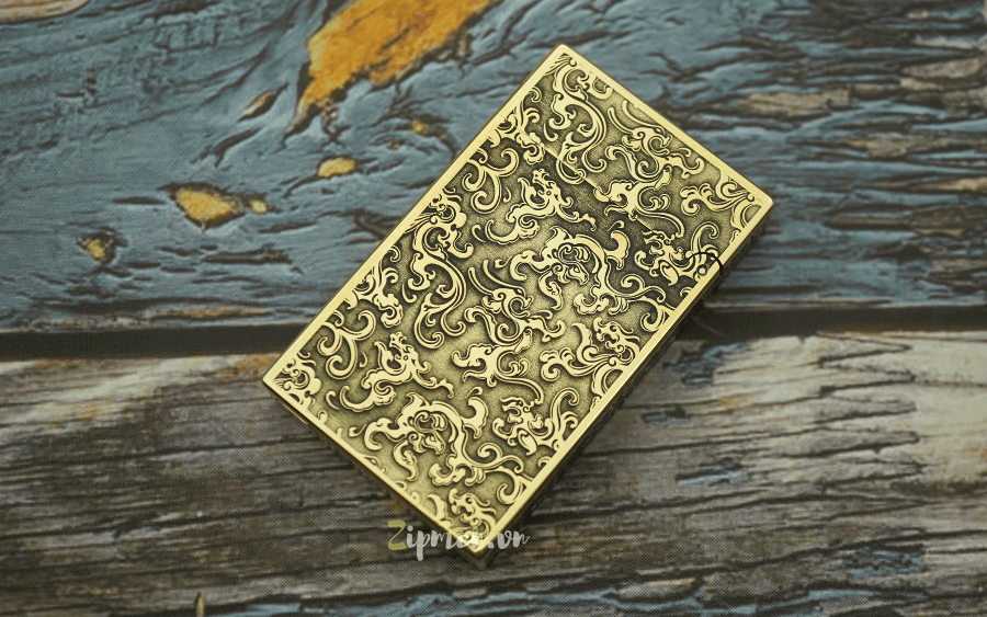 Ảnh mặt sau bật lửa Zorro dupont hình rồng