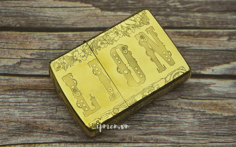 Mặt sau zippo armor lion king