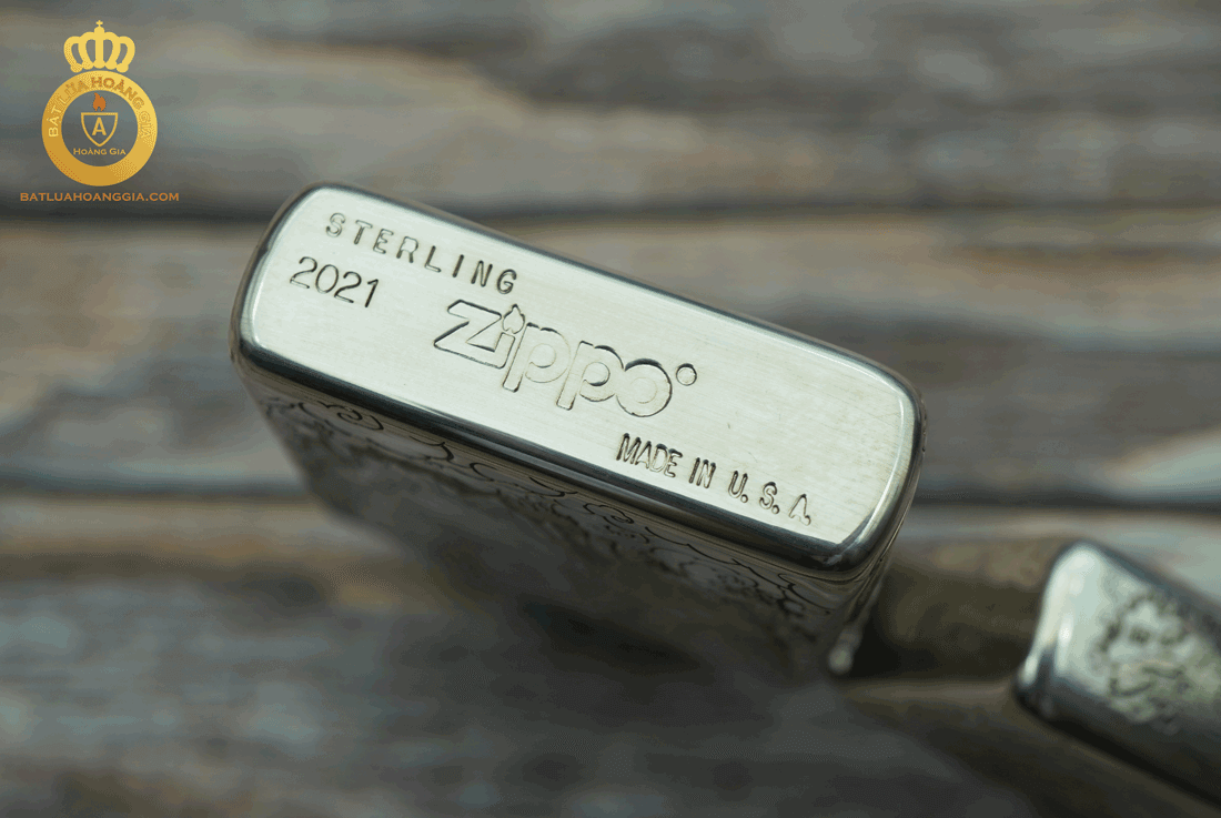 Mộc đáy bật lửa bạc khối sterling