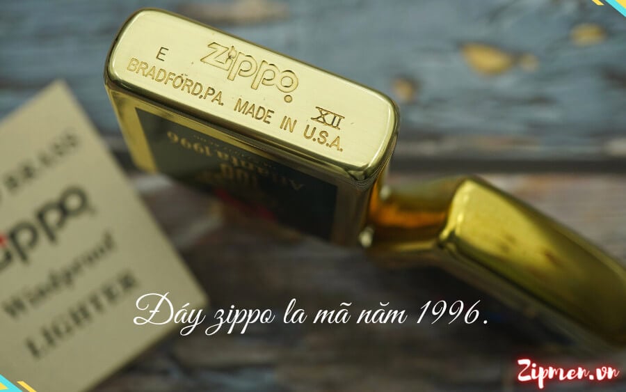 Mộc đáy bật lửa Zippo la mã 1996