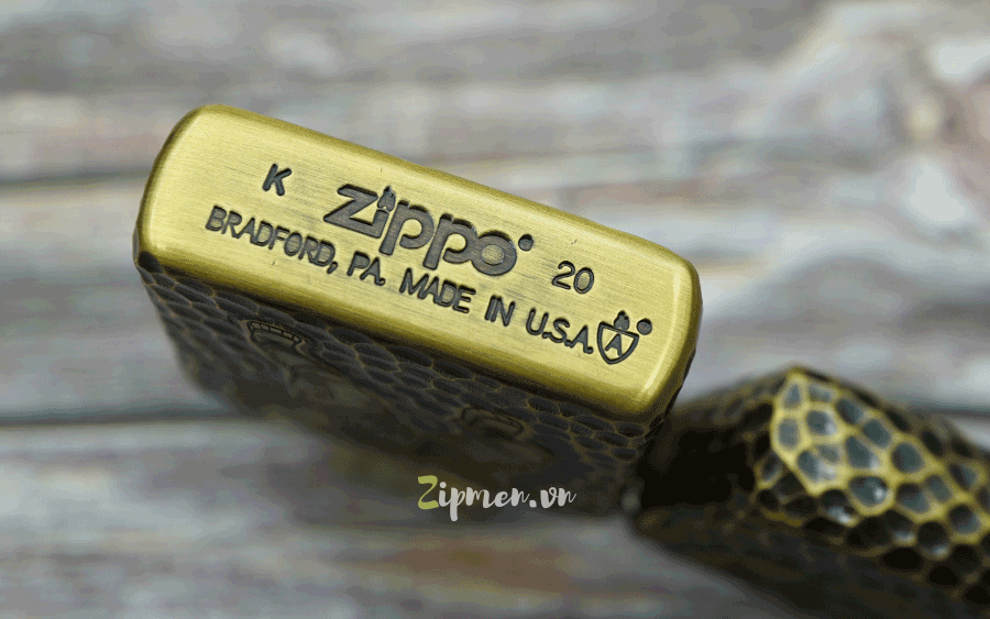 Mộc đáy Zippo armor khắc gõ búa