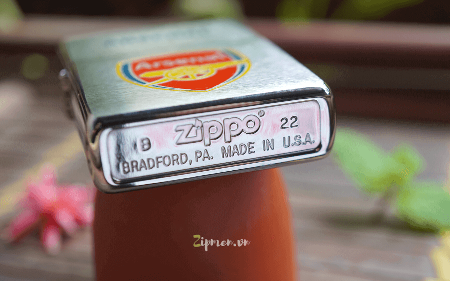 Mộc đáy bật lửa Zippo logo FC Arsenal