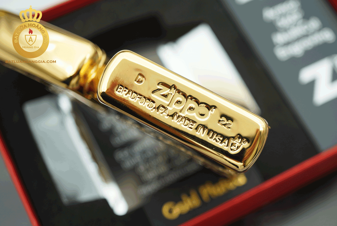 Mộc đáy Zippo usa mạ vàng