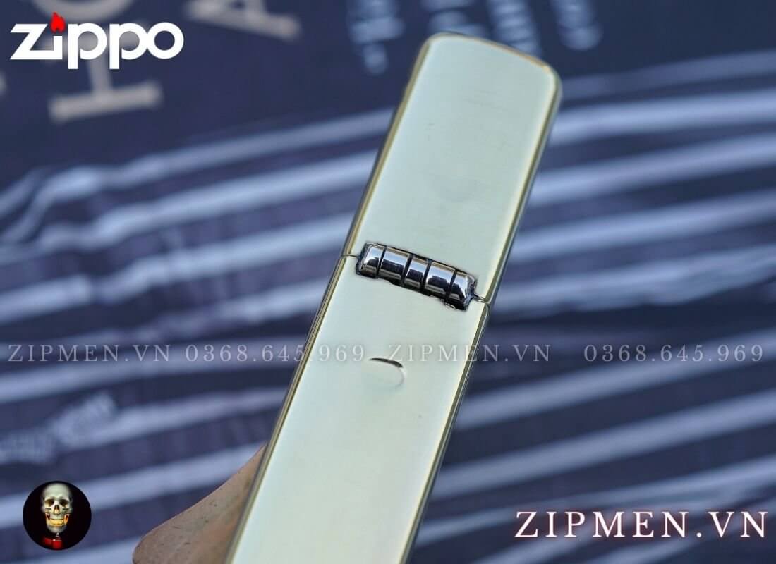 Bật lửa zippo vintage 1937 vàng bóng góc logo cadillac | Hộp quẹt zippo cao cấp