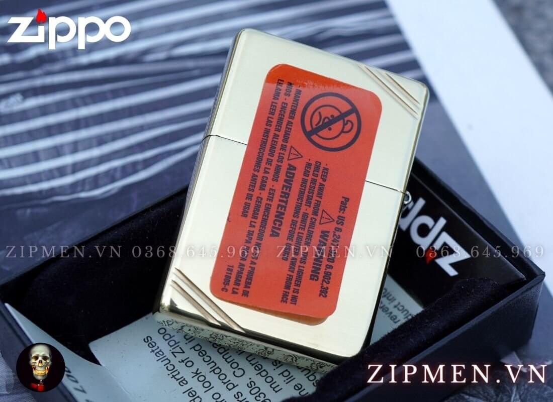 Bật lửa zippo vintage 1937 vàng bóng góc logo cadillac | Hộp quẹt zippo cao cấp