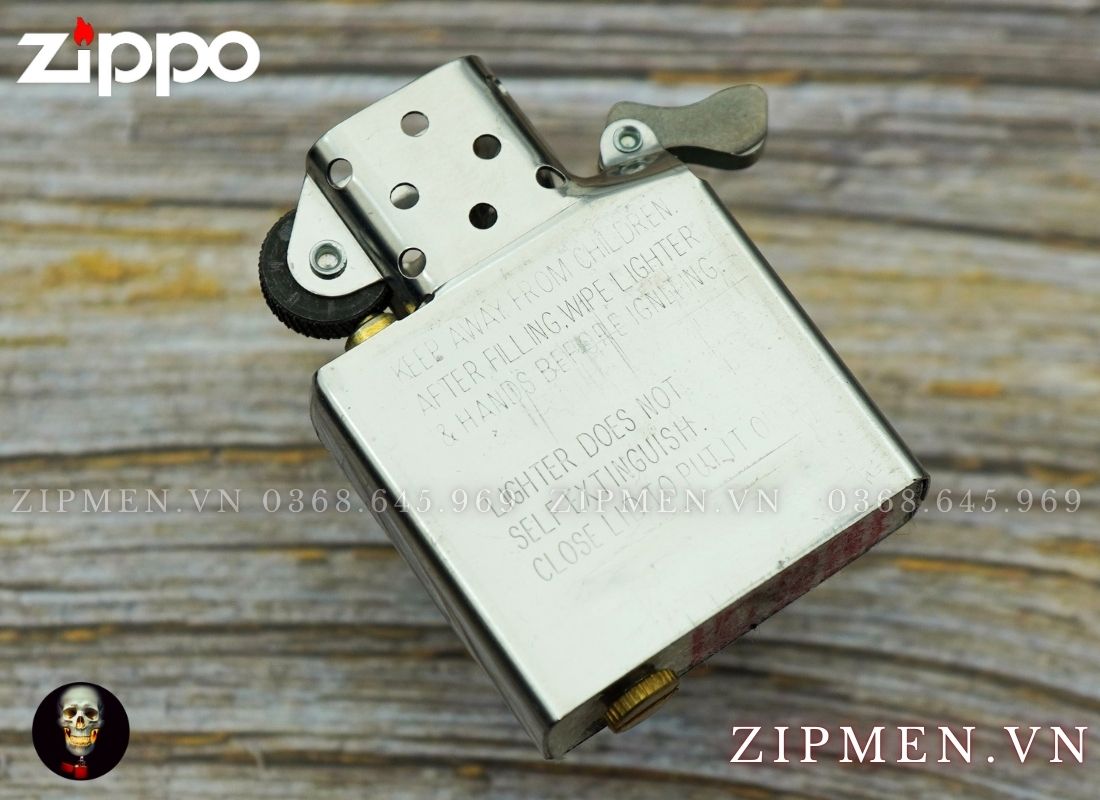 Bật lửa Zippo sterling bạc khối chủ đề Hổ thượng sơn