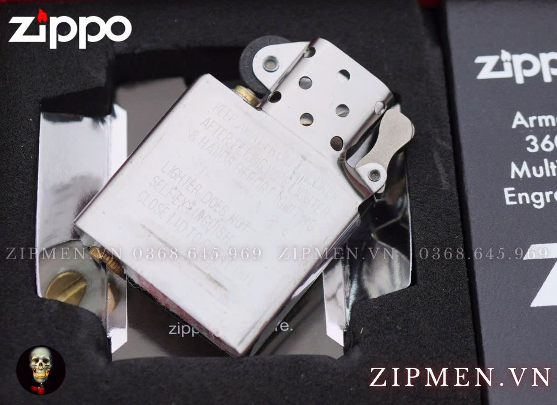 Zippo 46312 ZIPPO LOGO DESIGN black ice luxury cao cấp