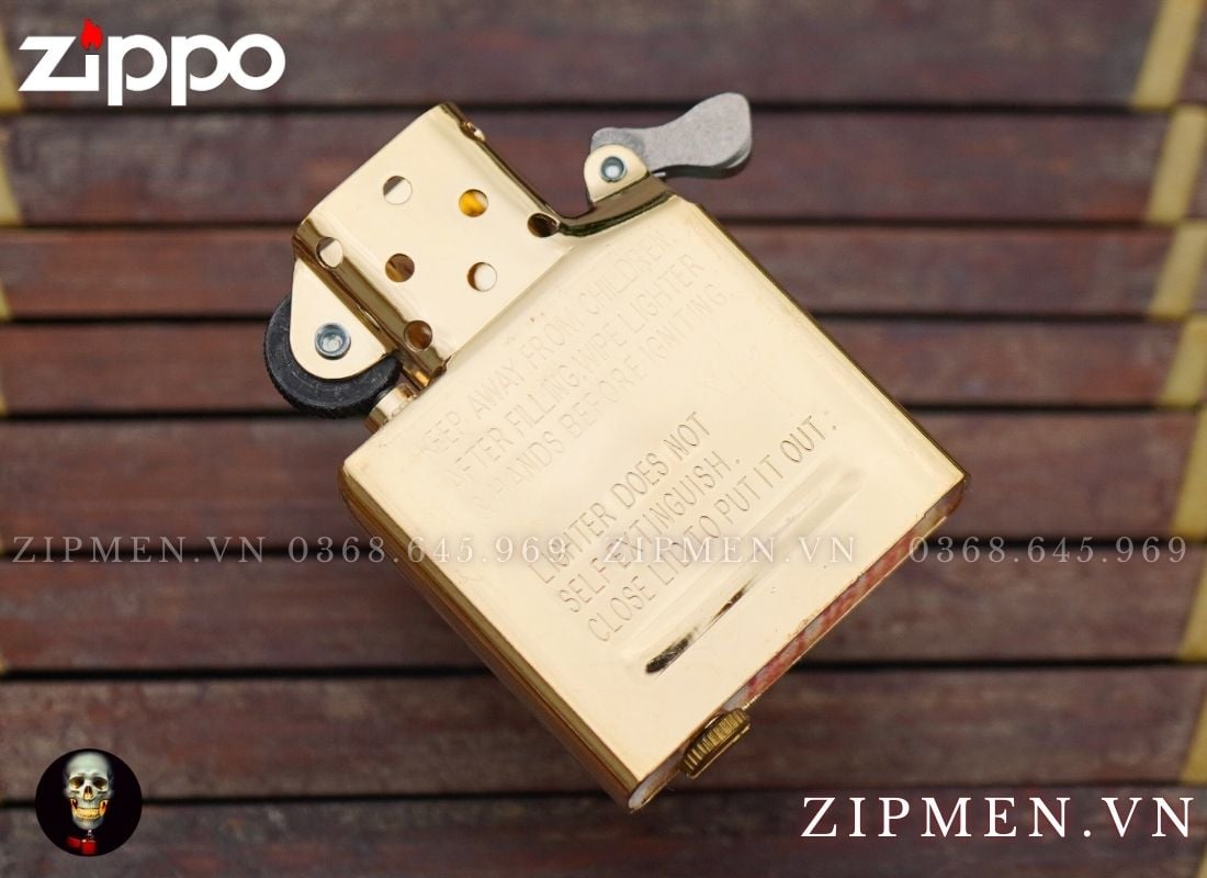 Hộp quẹt zippo mạ vàng 24K 49108 Fleu De Lis