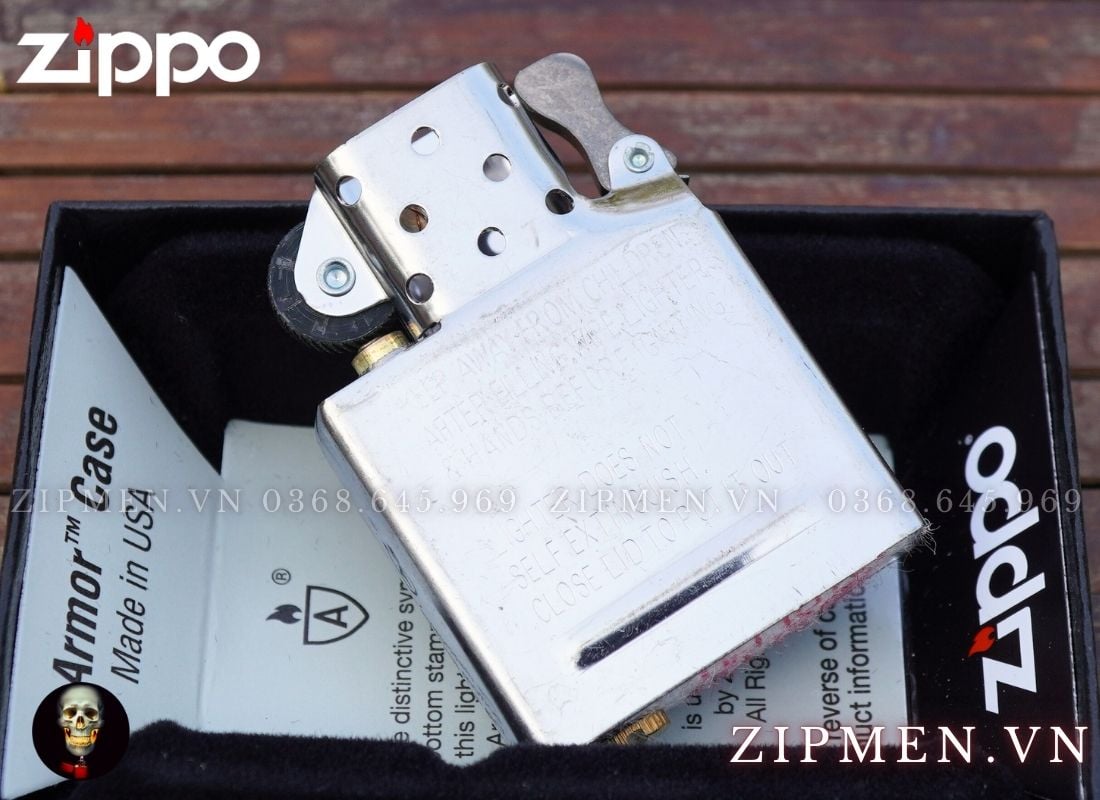 Bật lửa zippo armor mạ vàng hồng design trái tim