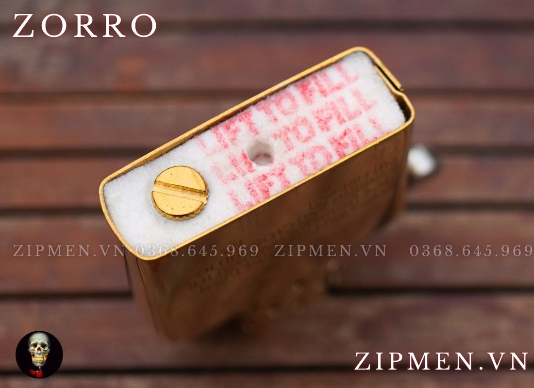 Bật lửa zorro chính hãng đồng thau sơn tĩnh điện màu xanh bộ đội siêu bền