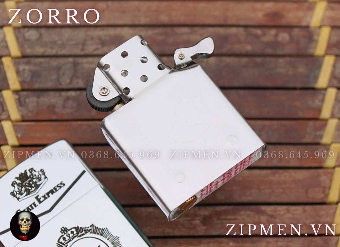 Bật lửa zorro 555 trắng bóng giá rẻ